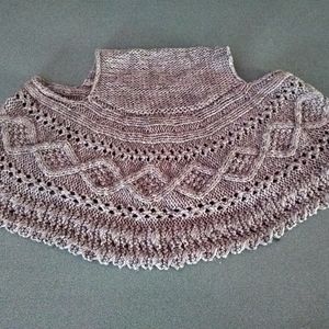 Vintage S&S casuals gray crochet poncho style shaw